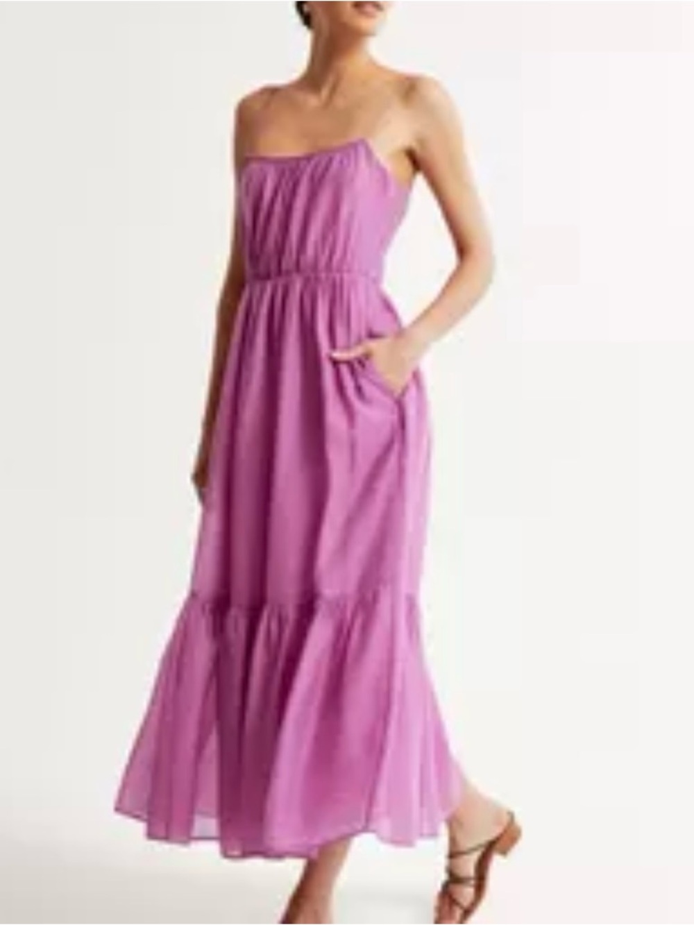 Abercrombie & Fitch Strapless Tiered Maxi Dress